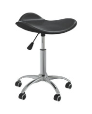 Tabouret de salon et spa Noir Similicuir | Mobilier & Déco