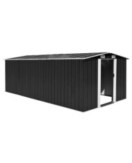 Abri de jardin 257x489x181 cm Métal Anthracite | Mobilier & Déco