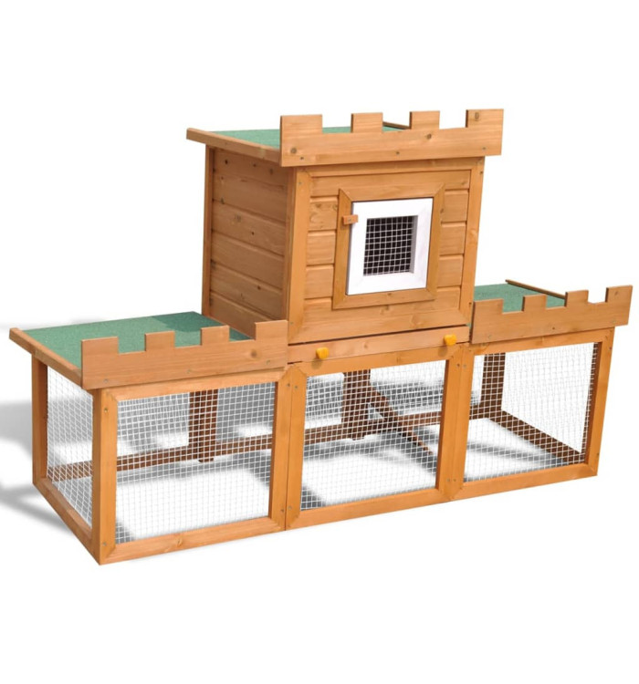 Clapier large d'extérieur avec 1 seule maison | Mobilier & Déco