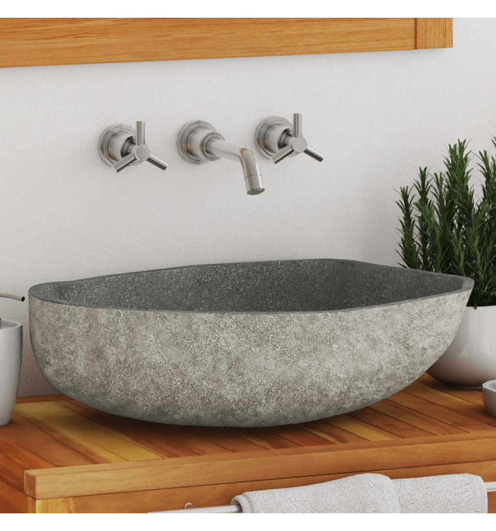 Lavabo en pierre de rivière Ovale (45-53)x(34-41) cm | Mobilier & Déco
