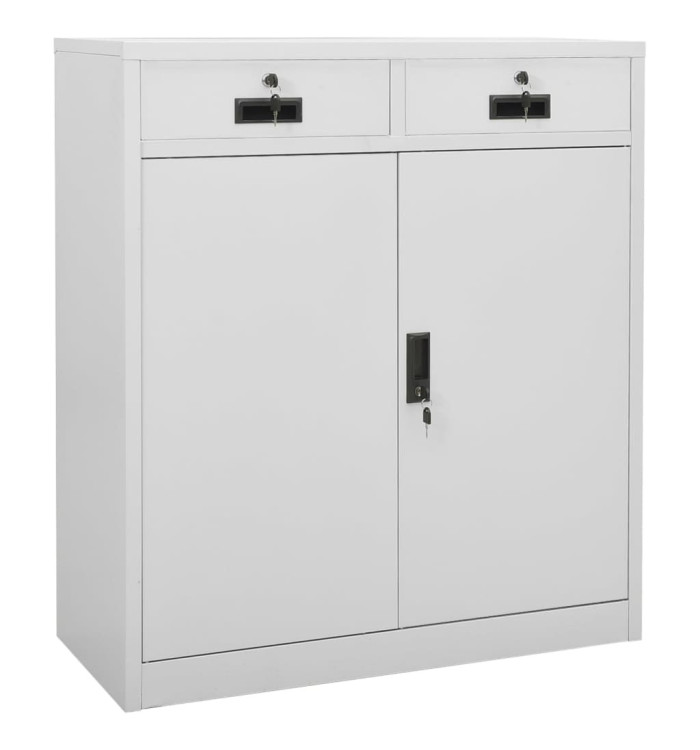 Armoire de bureau Gris clair 90x40x102 cm Acier | Mobilier & Déco