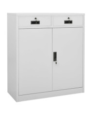 Armoire de bureau Gris clair 90x40x102 cm Acier | Mobilier & Déco