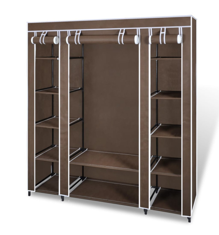 Armoire avec compartiments et tiges 45 x 150 x 176 cm Marron | Mobilier & Déco