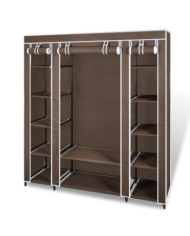 Armoire avec compartiments et tiges 45 x 150 x 176 cm Marron | Mobilier & Déco