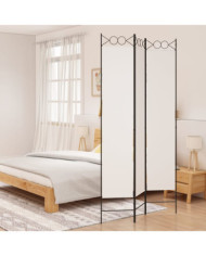 Cloison de séparation 3 panneaux Blanc 120x220 cm Tissu | Mobilier & Déco