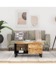 Table basse 80x50x40 cm Bois de manguier solide et d'ingénierie | Mobilier & Déco