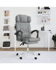 Fauteuil de massage inclinable de bureau Gris clair Tissu | Mobilier & Déco