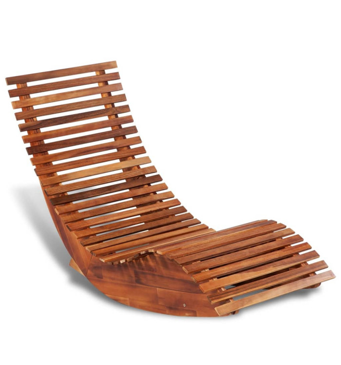 Chaise longue basculante Bois d'acacia | Mobilier & Déco