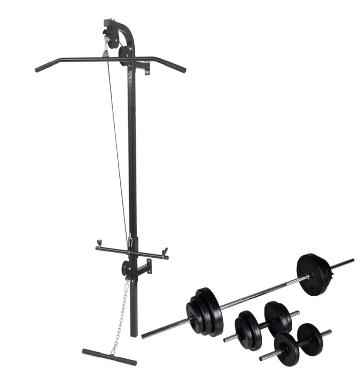 Tour de musculation murale avec jeu d'haltères et poids 30,5 kg | Mobilier & Déco
