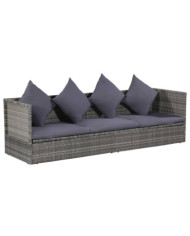 Lit de jardin Gris 200x60 cm Résine tressée | Mobilier & Déco