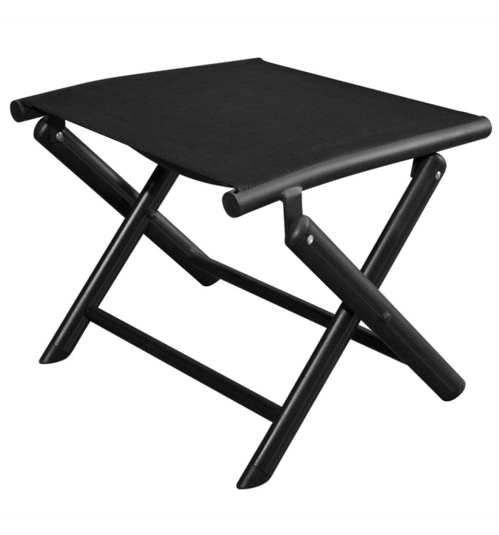 Repose-pied pliable Noir Aluminium | Mobilier & Déco