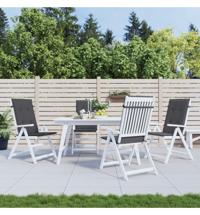 Coussins de chaise de jardin à dossier haut lot de 4 anthracite | Mobilier & Déco