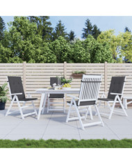 Coussins de chaise de jardin à dossier haut lot de 4 anthracite | Mobilier & Déco
