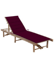 Chaise longue de jardin avec coussin Bambou | Mobilier & Déco