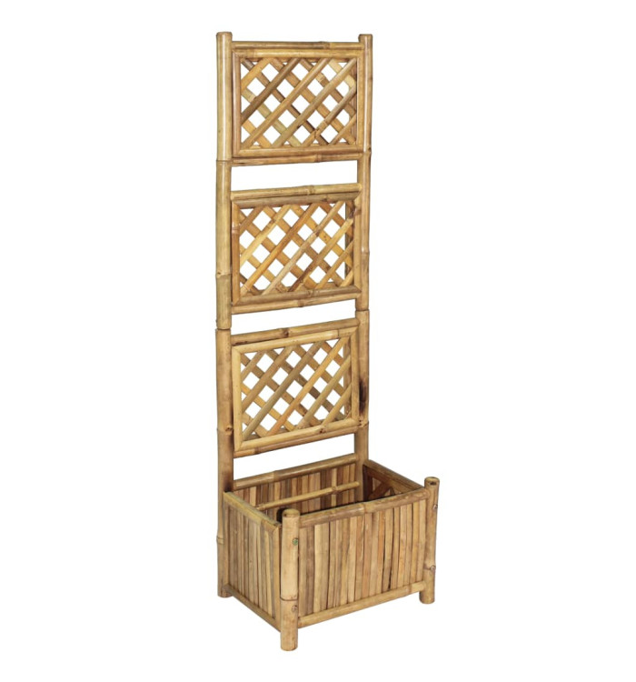 Lit surélevé de jardin avec treillis Bambou 40 cm | Mobilier & Déco