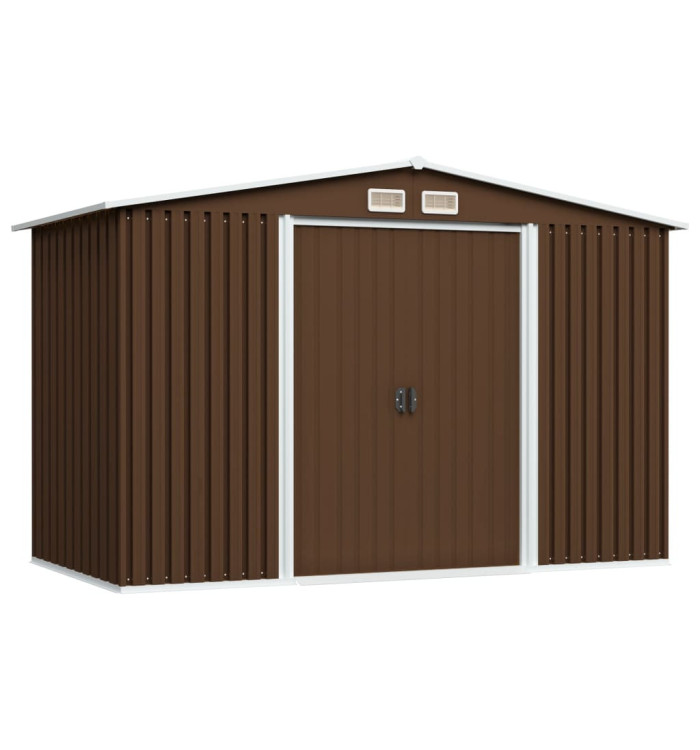 Abri de stockage pour jardin Marron 257x205x178 cm Acier | Mobilier & Déco