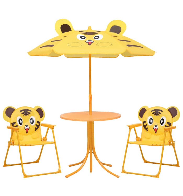 Ensemble de bistro avec parasol pour enfants 3 pcs Jaune | Mobilier & Déco