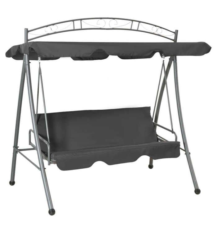 Balancelle convertible à auvent Anthracite 198x120x205 cm Acier | Mobilier & Déco