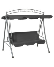 Balancelle convertible à auvent Anthracite 198x120x205 cm Acier | Mobilier & Déco