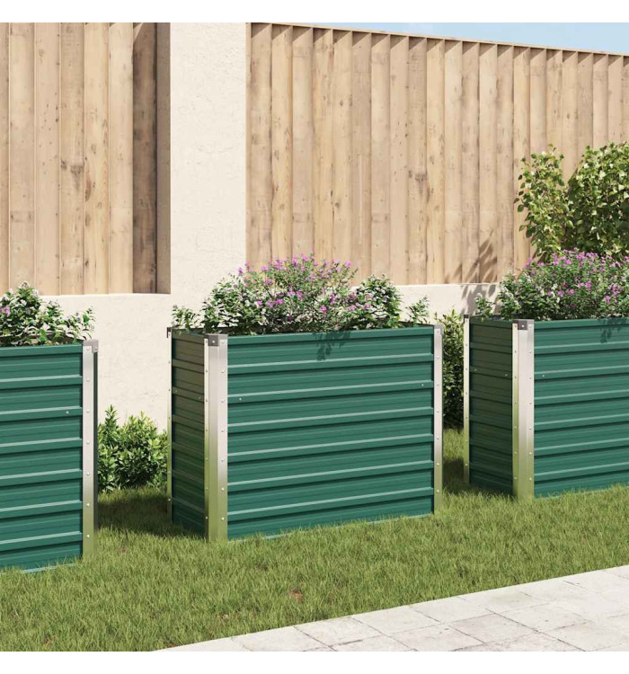 Lit surélevé de jardin Acier galvanisé 100x40x77 cm Vert | Mobilier & Déco