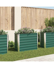 Lit surélevé de jardin Acier galvanisé 100x40x77 cm Vert | Mobilier & Déco