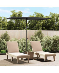 Parasol de jardin avec mât en aluminium 2x1,5 m Noir | Mobilier & Déco