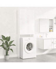 Meuble pour machine à laver Blanc brillant 64x25,5x190 cm | Mobilier & Déco