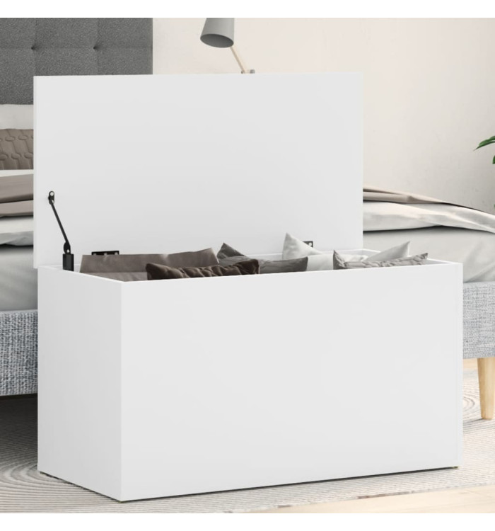 Coffre de rangement Blanc 84x42x46 cm Bois d'ingénierie | Mobilier & Déco