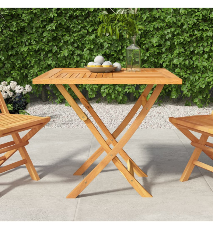 Table pliable de jardin 85x85x76 cm Bois de teck solide | Mobilier & Déco