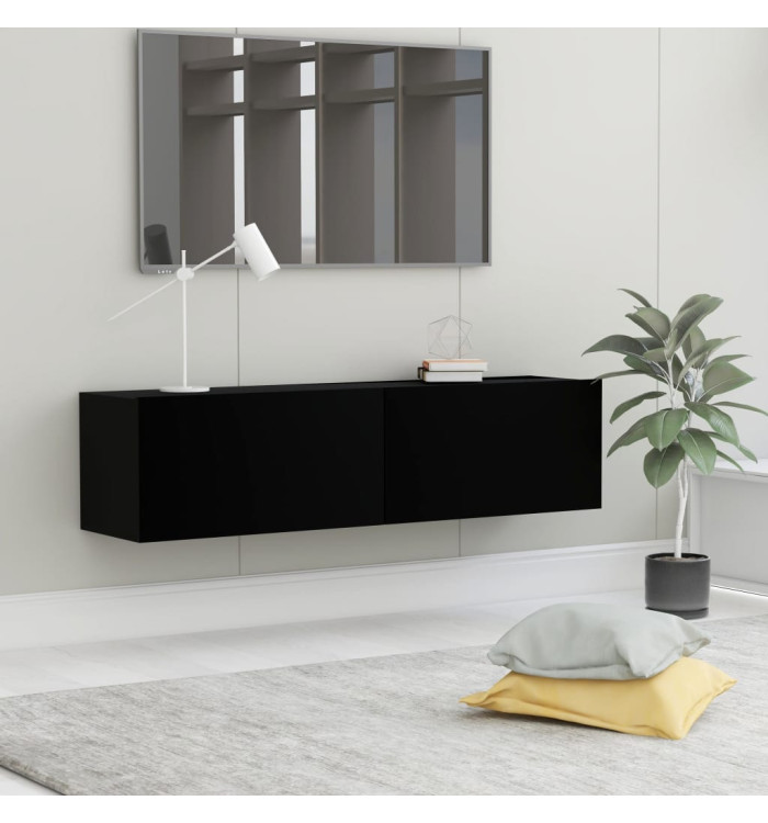 Meuble TV Noir 120x30x30 cm Bois d’ingénierie | Mobilier & Déco
