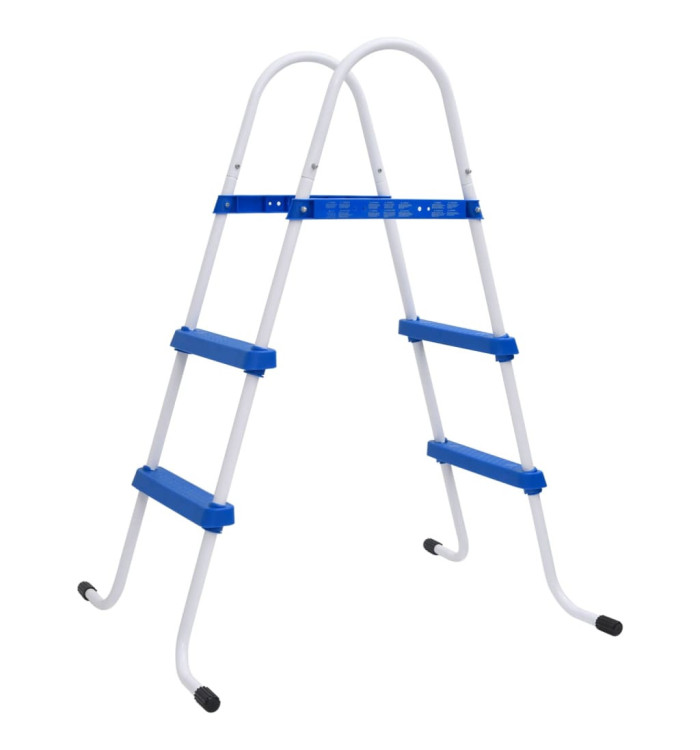 Échelle de piscine Bleu et blanc 84 cm Acier | Mobilier & Déco