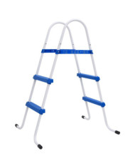 Échelle de piscine Bleu et blanc 84 cm Acier | Mobilier & Déco