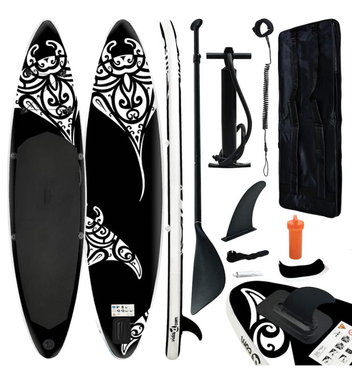 Ensemble de planche SUP gonflable 320x76x15 cm Noir | Mobilier & Déco
