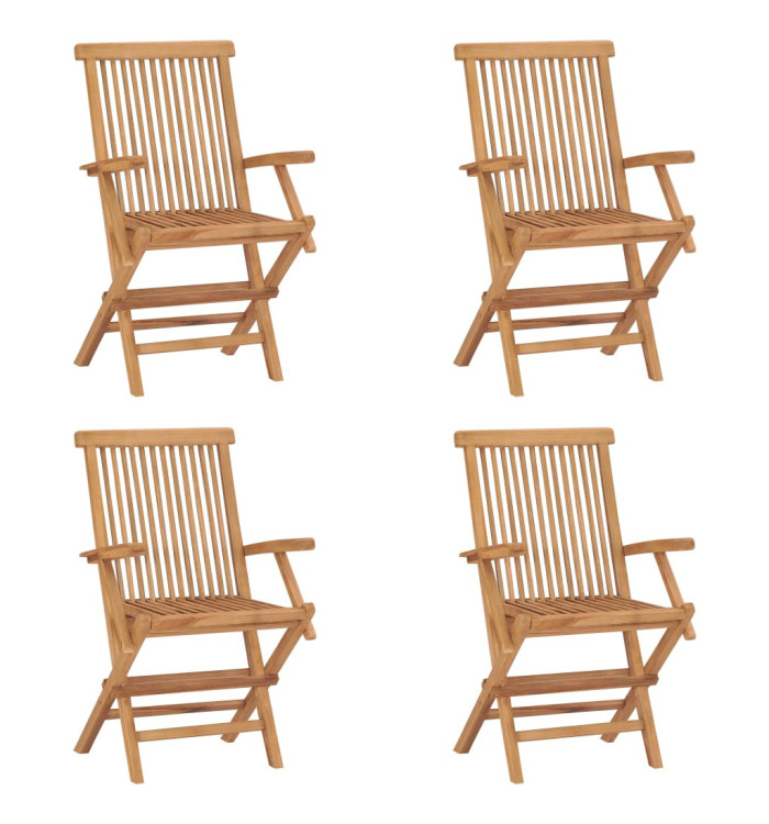 Chaises pliables de jardin lot de 4 Bois de teck solide | Mobilier & Déco