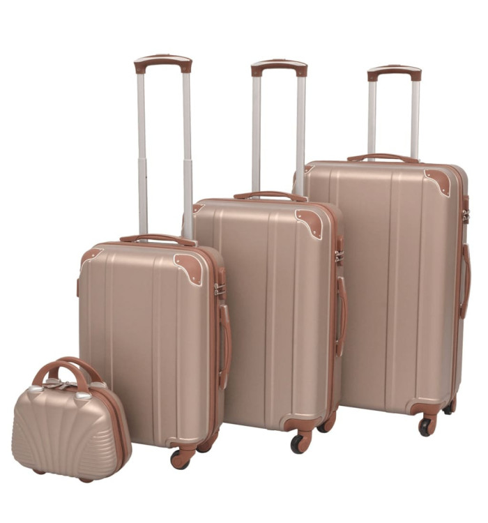 Ensemble de valises à roulettes quatre pièces Champagne | Mobilier & Déco
