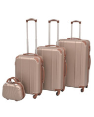 Ensemble de valises à roulettes quatre pièces Champagne | Mobilier & Déco