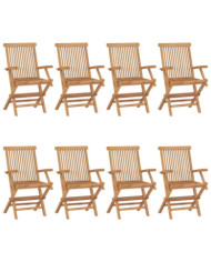 Chaises de jardin lot de 8 Bois de teck massif | Mobilier & Déco