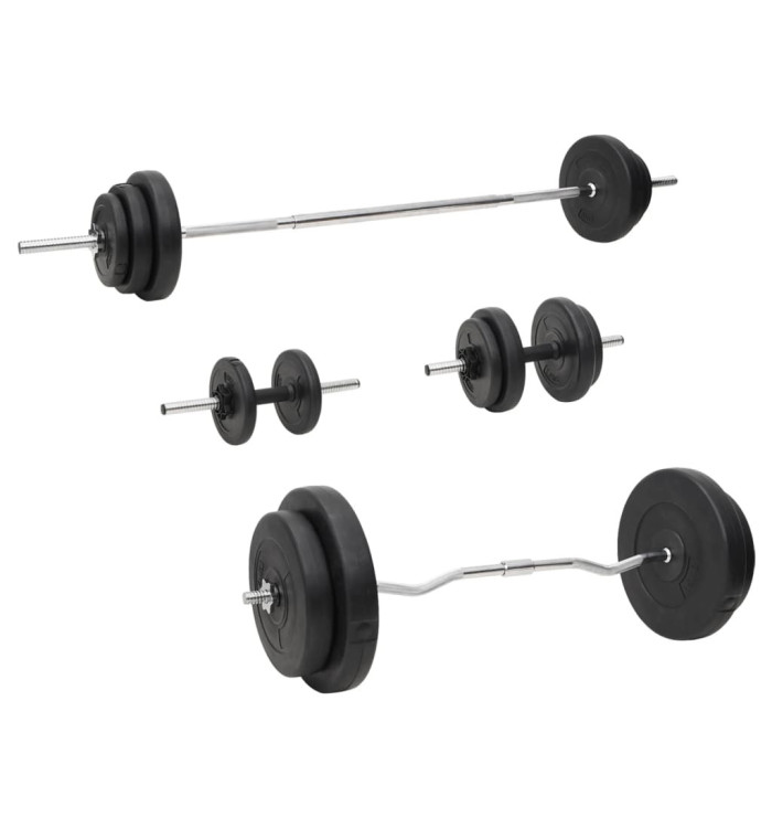 Ensemble d'haltères et de barres avec plaques 90 kg | Mobilier & Déco