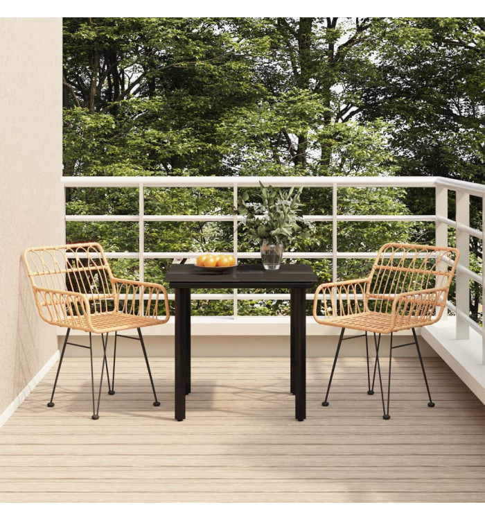 Ensemble à manger de jardin 3 pcs Résine tressée | Mobilier & Déco