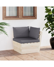 Canapé d'angle palette de jardin avec coussins Épicéa imprégné | Mobilier & Déco