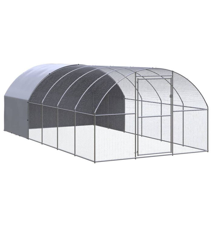 Poulailler d'extérieur 3x6x2 m Acier galvanisé | Mobilier & Déco