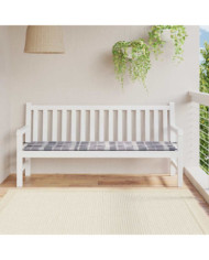 Coussin de banc de jardin motif à carreaux gris 180x50x4 cm | Mobilier & Déco
