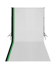 Kit de studio photo et 3 toiles de fond réglables Coton 3x6 m | Mobilier & Déco
