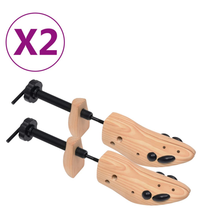 Embauchoirs 2 paires Pointure 36-40 Bois de pin massif | Mobilier & Déco