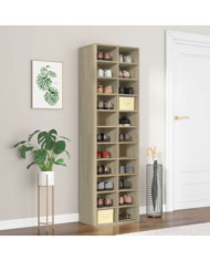 Armoire à chaussures chêne sonoma 54x34x183cm bois d'ingénierie | Mobilier & Déco