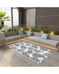 Tapis d'extérieur ARAKIL Blanc et noir 190x290 cm PP | Mobilier & Déco