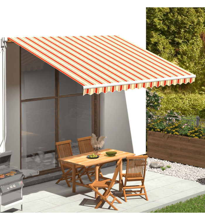 Tissu de remplacement pour auvent Jaune et orange 4x3 m | Mobilier & Déco