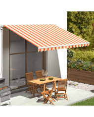 Tissu de remplacement pour auvent Jaune et orange 4x3 m | Mobilier & Déco
