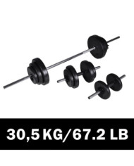 Kit de barre d'haltère et 2 haltères 30,5 kg | Mobilier & Déco