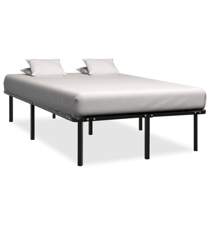 Cadre de lit sans matelas noir métal 120x200 cm | Mobilier & Déco